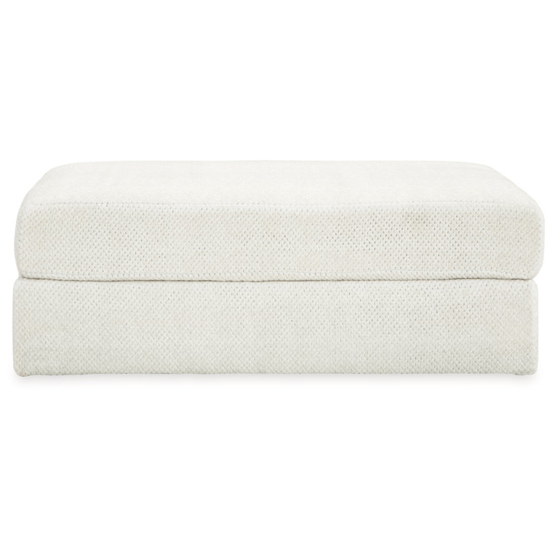 Aquitaine Upholstered Ottoman, White Polyester