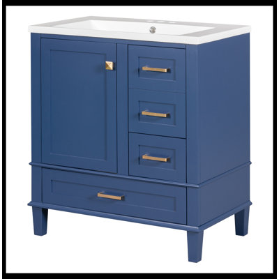 Meuble-lavabo simple 18 po avec plateau en résine Orkurga