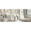 Meuble-lavabo de salle de bain avec lavabo en céramique, armoire autoportante en bois massif 36 po, 4 tiroirs et 2 portes, blanc, cadre de rangement moderne, contemporain-120994573