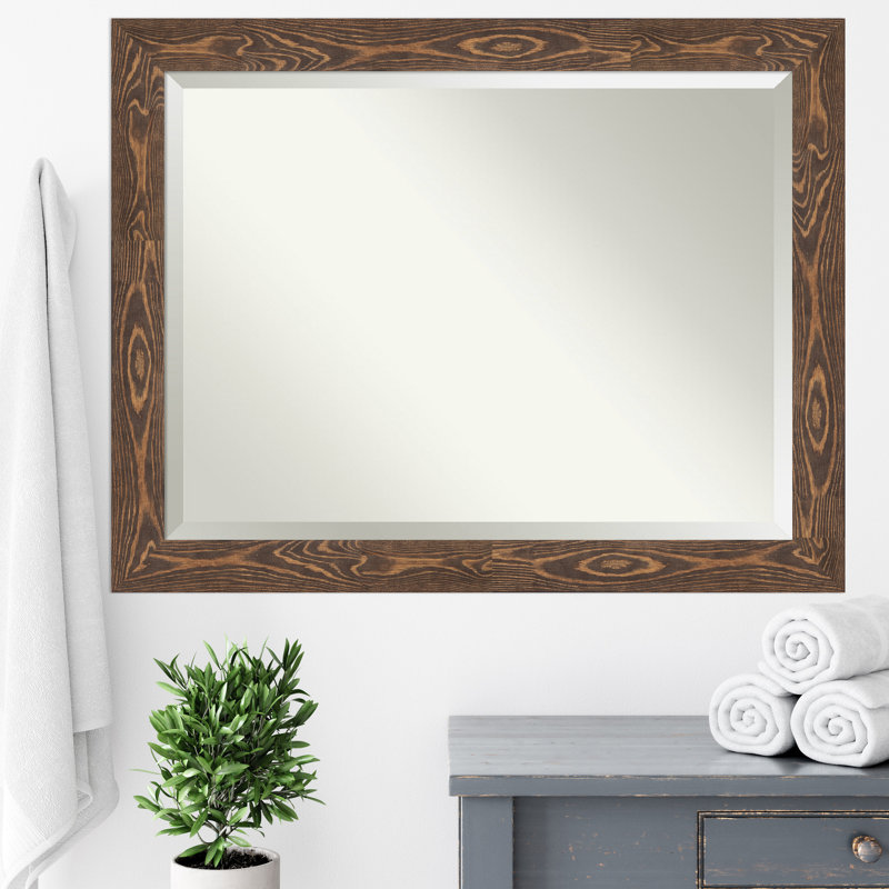Miroir de salle de bain Brinlee, Brun, 36 po x 46 po
