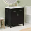 30" Bathroom Vanity With Ceramic Sink, Black Modern Cabinetry, 2 Doors And Shelf For Space Utilization Basin, Height-Adjustable
