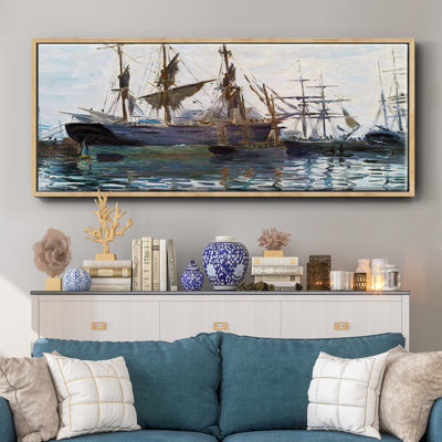 Ships in Harbor, 1873 - Toile encadrée