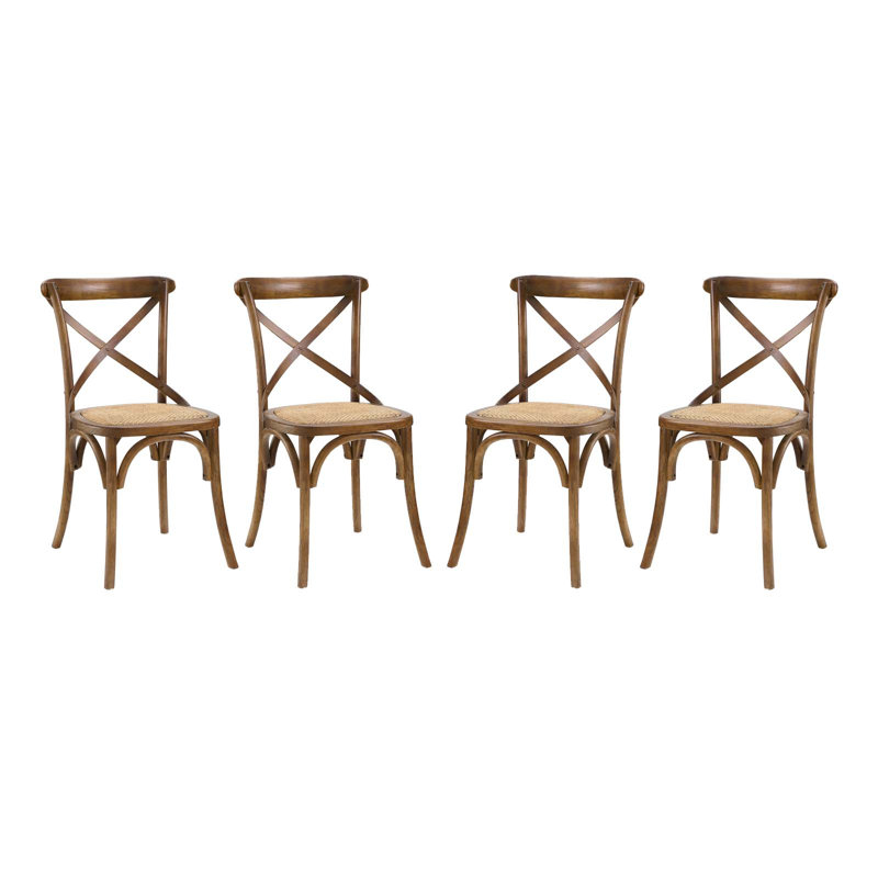 Ensemble de 2 chaises d'appoint Modway Gear, Noyer, 4