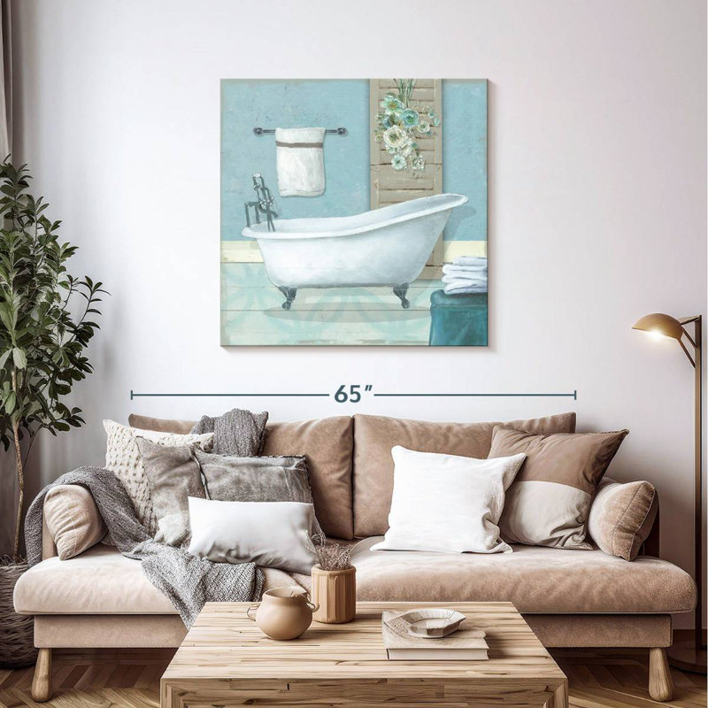 Teal Bath I, 39" H x 39" W