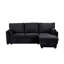 Canapé-lit modulaire moderne en tissu noir l 92 po avec méridienne réversible, ports de charge USB et porte-gobelets Modern-1569062780