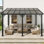 14 pi. L 10 pi. D Pergola d'extérieur en métal avec abri de jardin pour terrasse et toit incliné