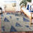 Jazmine Nautical Zero-Pile Flatweave Indoor/Outdoor Durable Area Rug-821695819
