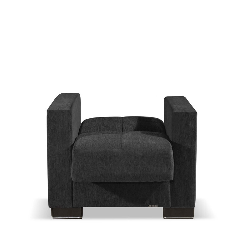 Fauteuil convertible 3-en-1 Annalice Armada, Microfibre gris foncé