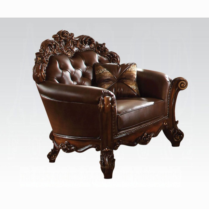 Chaise Aigner avec coussin, Bois rouge
