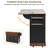 Farmhouse Kitchen Island with Drop Leaf | Barn Door Storage, Power Outlet & Wheeled Rolling Cart w/ Spice Rack – for Kitchen/Dining Room-2041762944