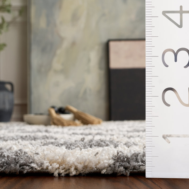 Tapis gris / ivoire Arsheq, Rectangle 10 pi x 14 pi