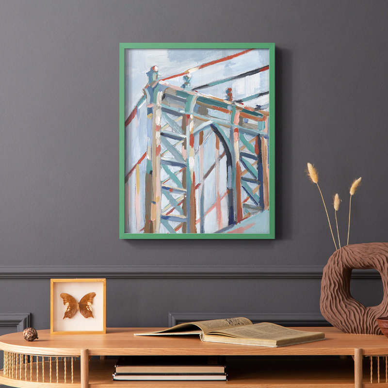 «Big City Colors II», reproduction encadrée - bois massif, Vert, H 10 po x l 8 po