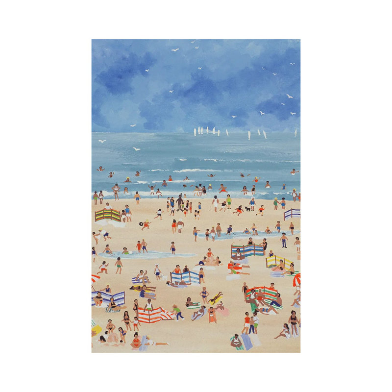 Plage - reproduction d'art mural - toile tendue, H 40 po x l 26 po