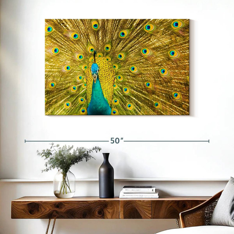 Glorious Peacock Feather, H 26 po x l 39 po
