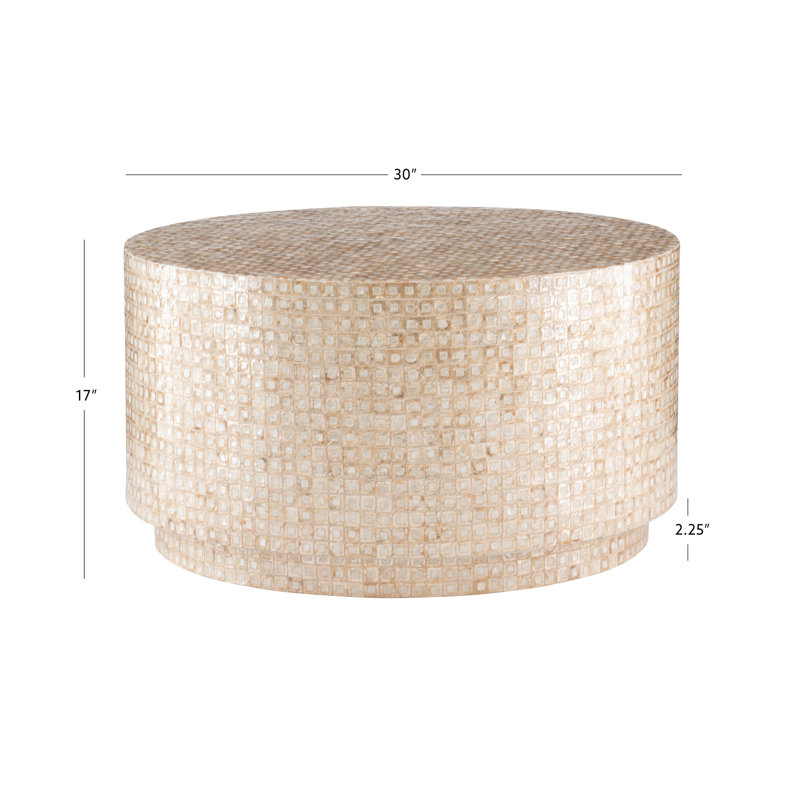 Denn Drum Modern Shell Finish  Coffee Table