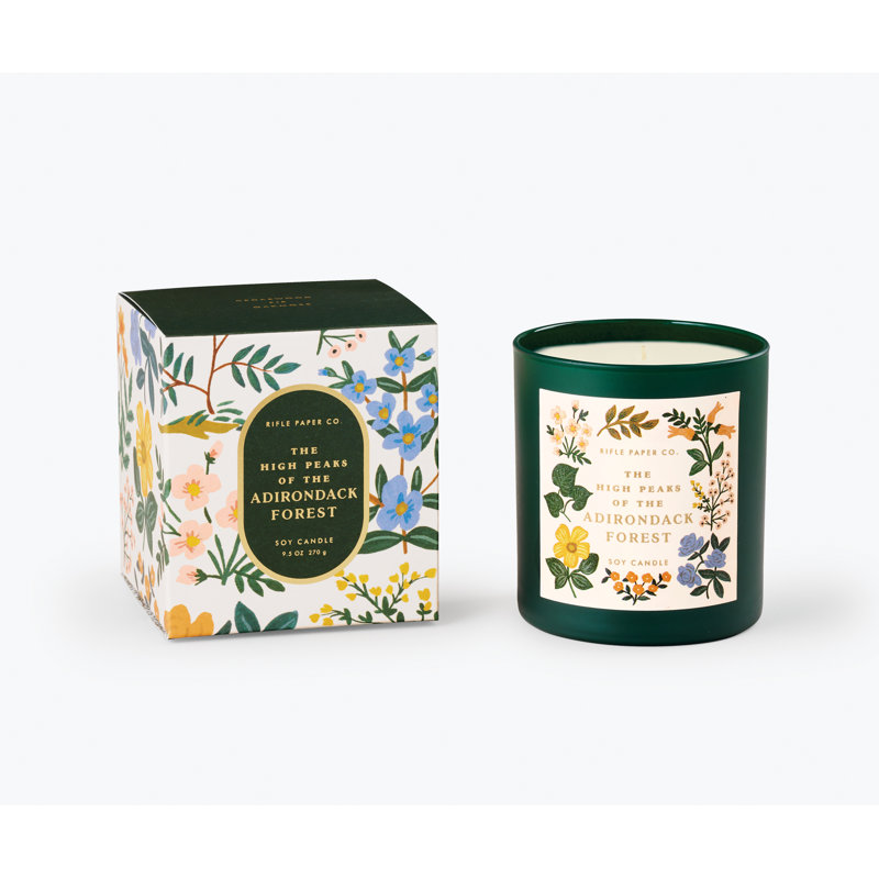 Adirondack Forest Green Soy Candle with Floral Scent