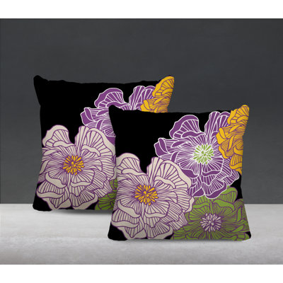 Polyester Blend Throw Square Indoor/Outdoor Pillow Cover & Insert