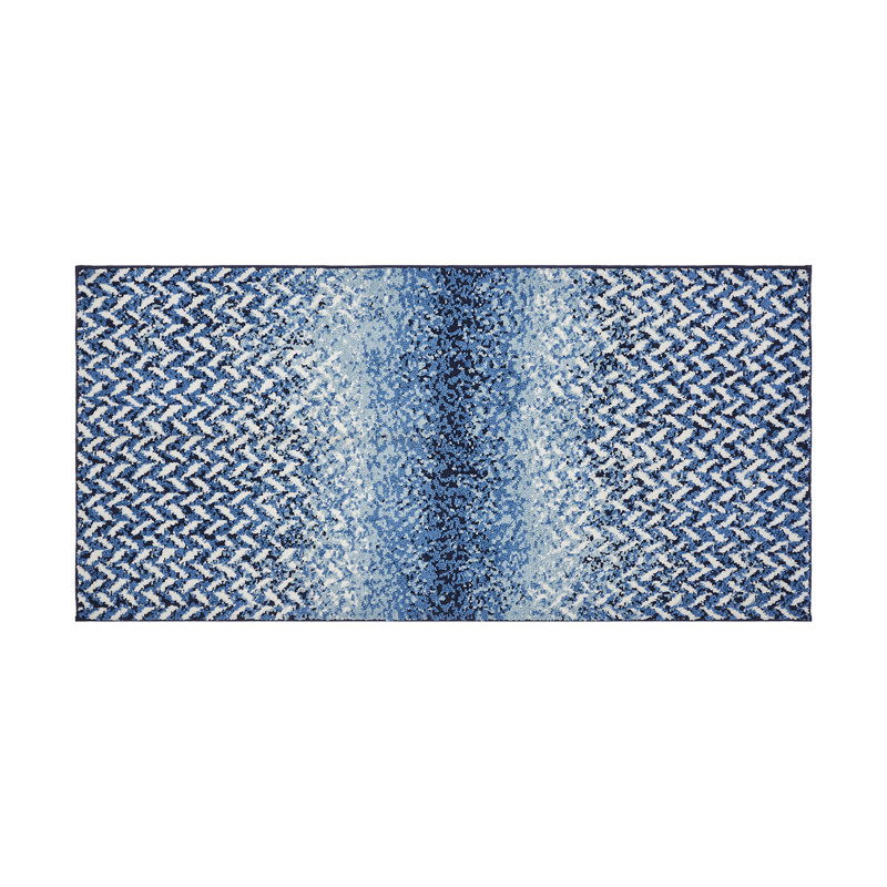 Tapis pour salle de bain Anniya, Bleu
