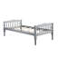 Lit superposé gris pour lits simples - méthode de fabrication convertible, système de lattes, échelles frontales à droite, garde protégée, structure de la zone de couchage de 330 lb,