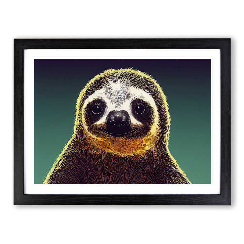 Inconceivable Sloth - Single Picture Frame Print, 46cm H x 64cm W x 2cm D, Black