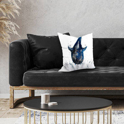 Shark whale - 18"x18" Throw pillow - Poly twill - Print on demand