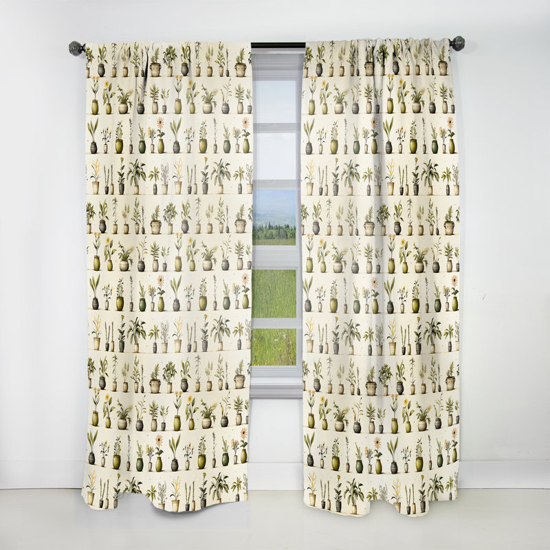 Khaison - Rideau floral - Rideau floral obscurcissant - 1 panneau, L 52 po x L 95 po