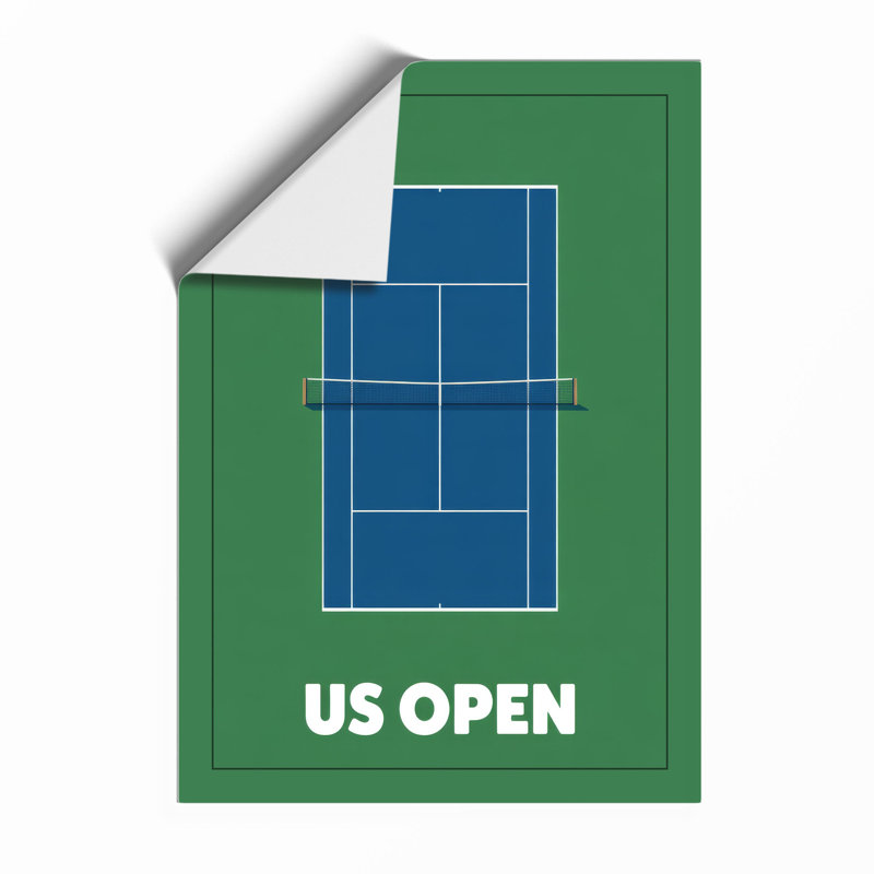 US Open Court Geometric - Framed Print, A4 - 29.7 x 21.0 cm, Unframed