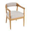 Chaise rembourrée moderne Bernard avec pieds en bois d'hévéa et dossier courbé Bernard