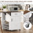39.3" Farmhouse Kitchen Island With Drop Leaf, Storage Drawer, Open Side Rack, Towel Bar, And Lockable Wheels - White Kitchen Cart For Lawn And Garden | Gift Idea-1553820795