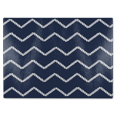 Zig Zagged Rope Glass Chopping Board