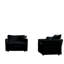 Ensemble de 2 chaises d'appoint, fauteuils rembourrés en chenille haut de gamme, chaises d'appoint de salon avec coussin décoratif, chenille noire