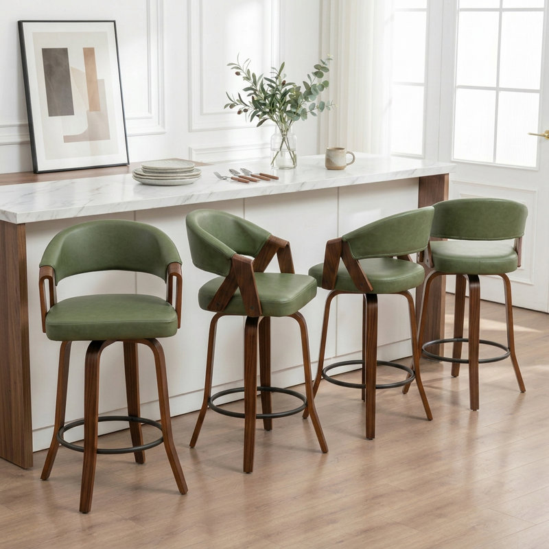 Tabouret de comptoir pivotant Ayala, Green