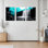 «Turquoise Waterfall Landscape», ensemble de 3 reproductions d'art sur toile tendues sur toile