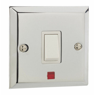 Chrome Single Toggle Light Switch with Neon Light