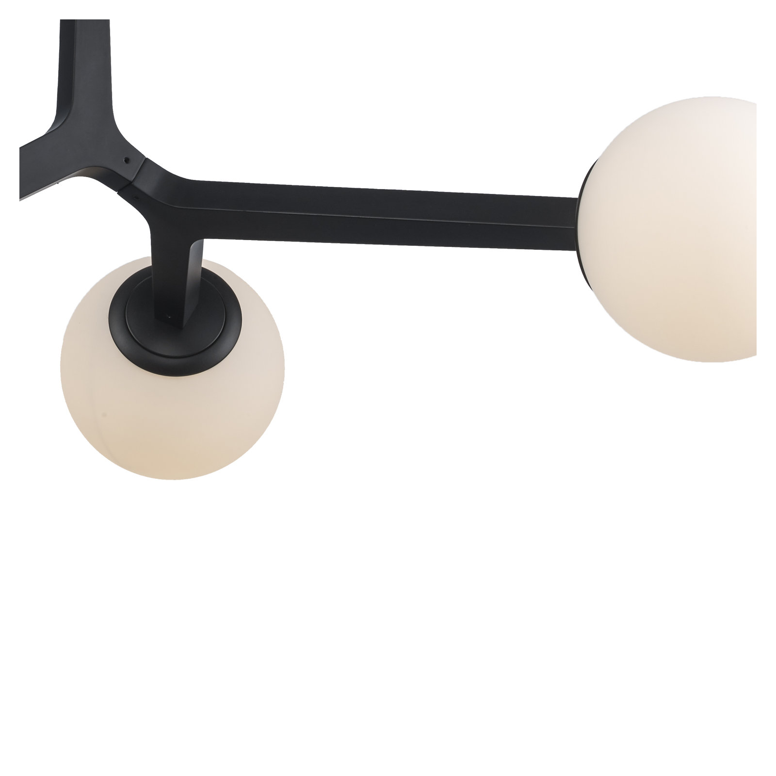 Amarula 3 Light Glass Semi Flush Mount, Black