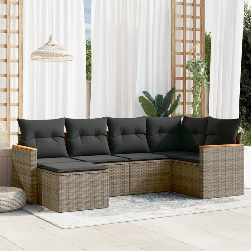 Vidaxl Garden Sofa Set PE Rattan Medium Modular Garden Sofa Set