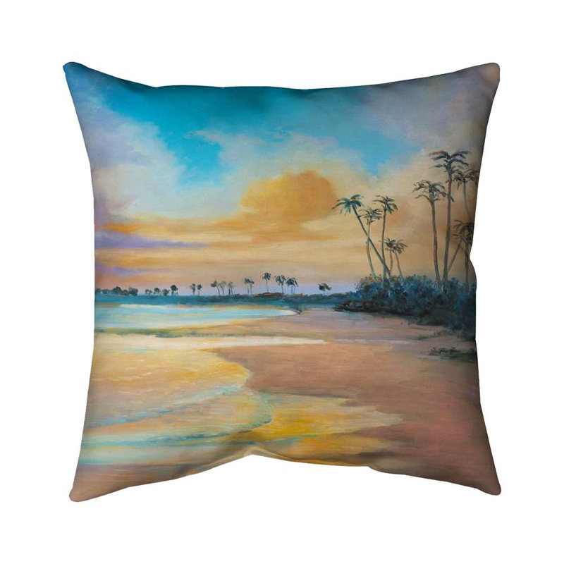 Sunset by the sea - 26"x26" Throw pillow - Poly twill - Print on demand, Polyester/Polyfill