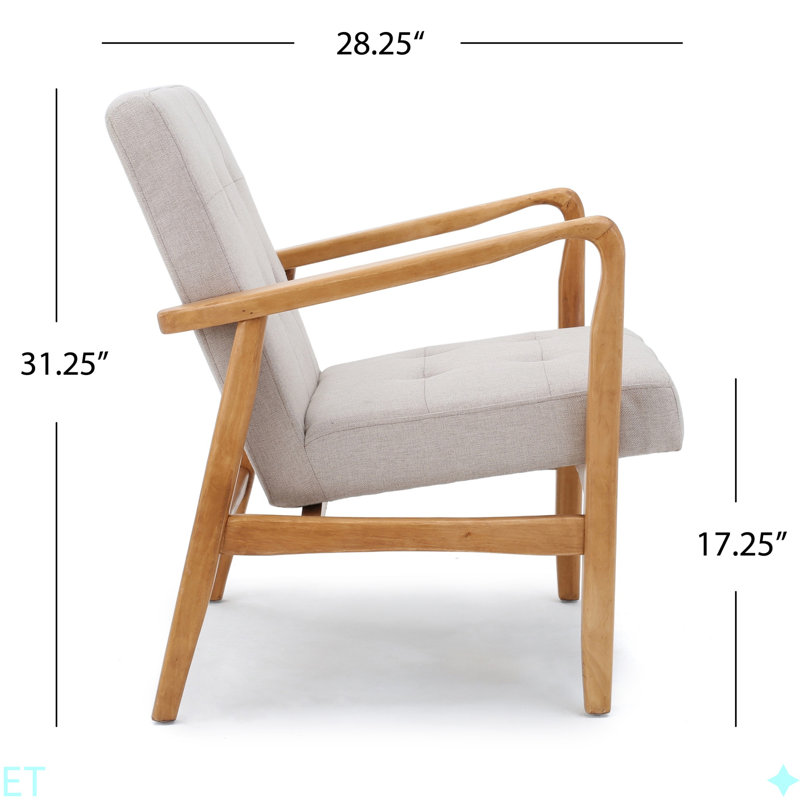 Fauteuil club Mid Century, Beige