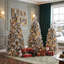 3-Piece Snowy Cascading Artificial Christmas Tree Set with Flocked Weeping Branches and Warm White Lights