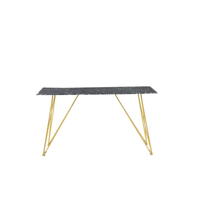 Dennie Glass Top Metal Base Dining Table