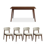 The dining table is simple and thickened