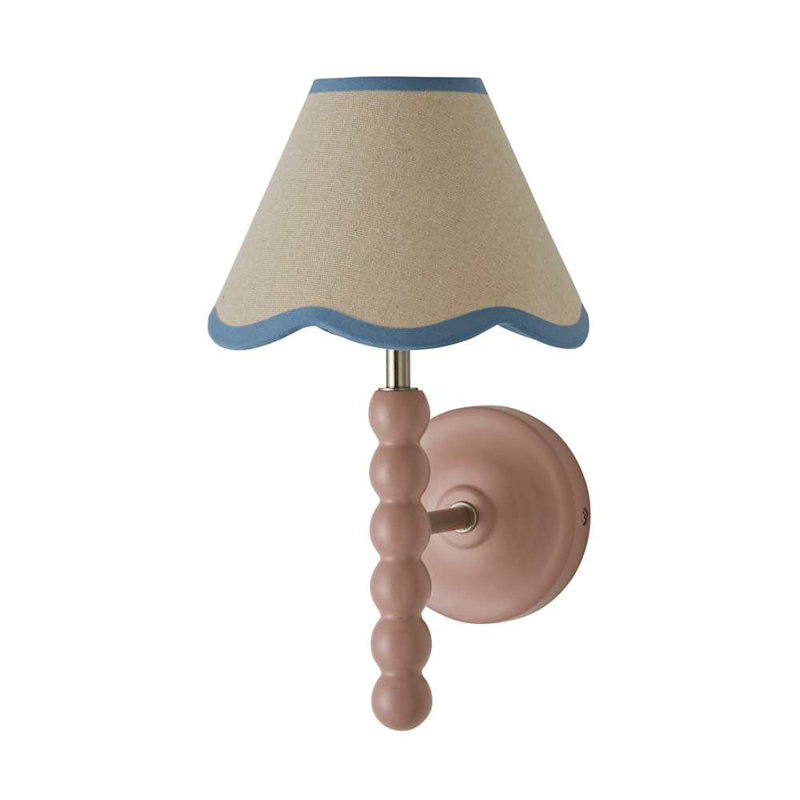 Alderic Manufactured Wood Armed Sconce, Yes, Blue, Pink