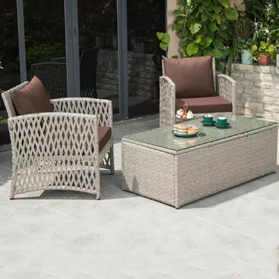Jamelle Wicker 2 - Person Patio Conversation Set with Cushions