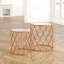 Lizeth Glass Top Pedestal Nesting Tables