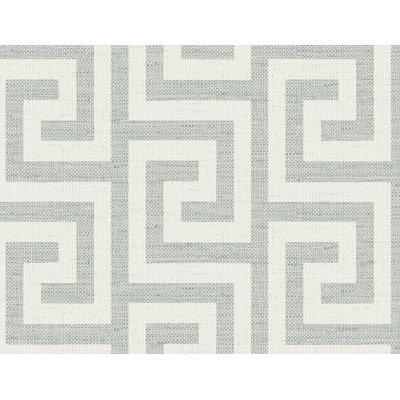 Lillian August Ink Luna Retreat Greek Key Embossed Vinyl Unpasted Wallpaper