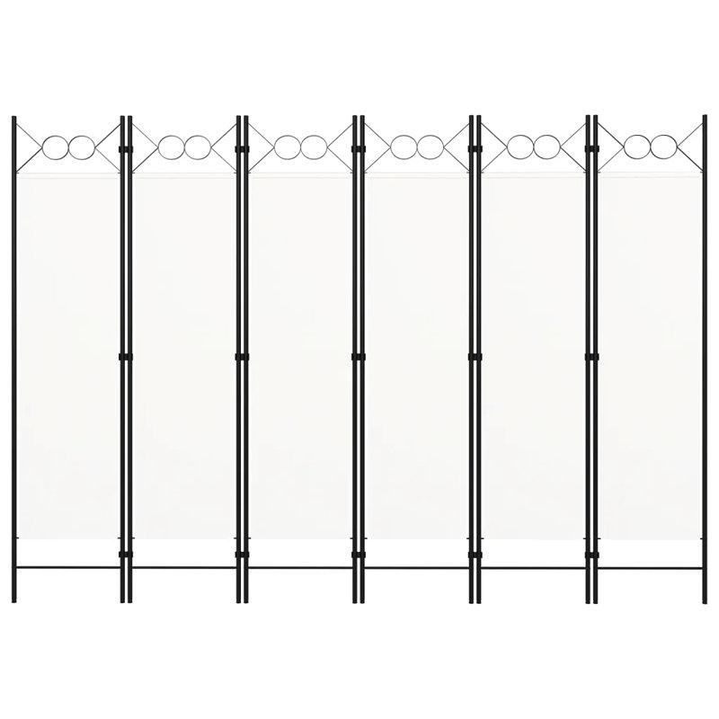 Tati 457.2cm H Folding Room Divider, White, 6