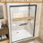 Matte Black Aluminum Frame 48" X 72" Double Sliding Shower Door, 1/4" (6mm) Clear Tempered Glass, Rust Handles, Adjustable Width In Bathroom Frame、48" Wide High、double Door、clear-118789154