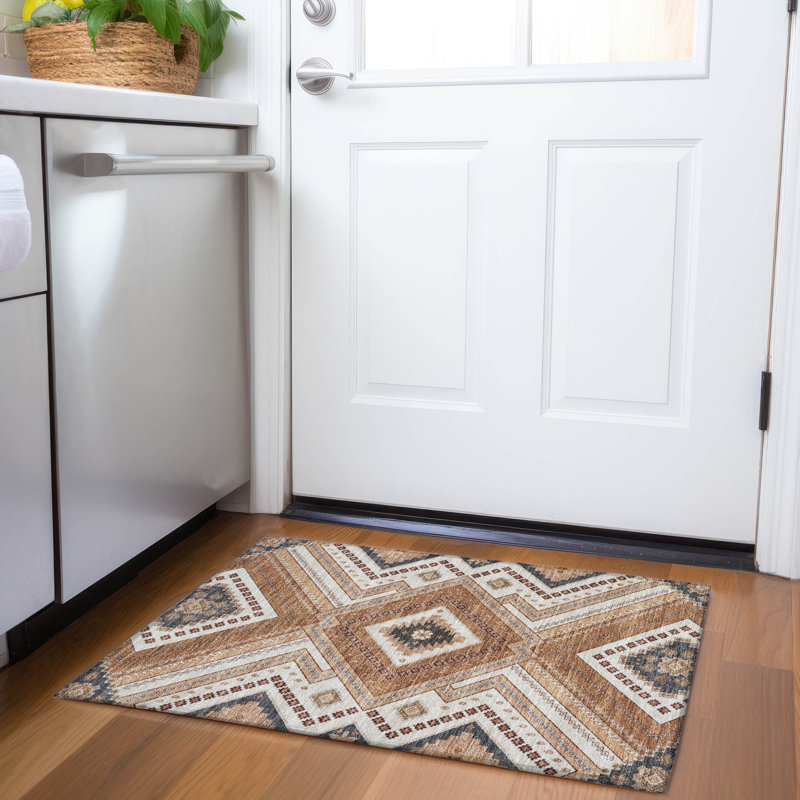 Tapis tribal Guada AMF1010 lavable à la machine de qualité supérieure, Rectangle 1 pi 8 po x 2 pi 6 po