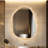 Stylish Stone Border Irregular Led Wall Mirror Bathroom Vanity Mirror With Blaklit 3 Color Temperature Lights Anit-fog Dimmable, 3 Touch Sensor Switch Plug In-1219781563