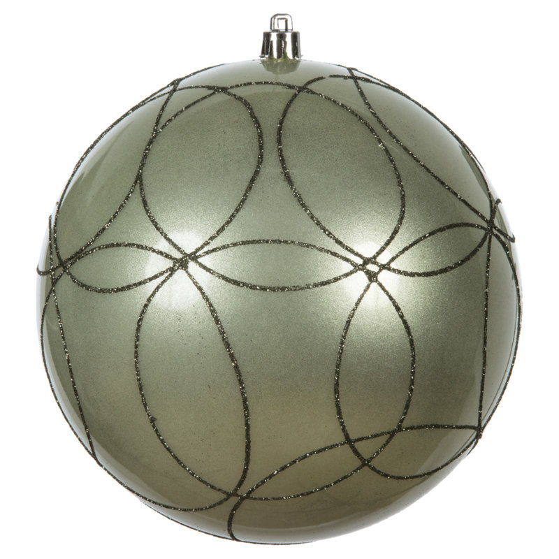 Ornement boule bonbon avec cercle scintillant, Fer forgé